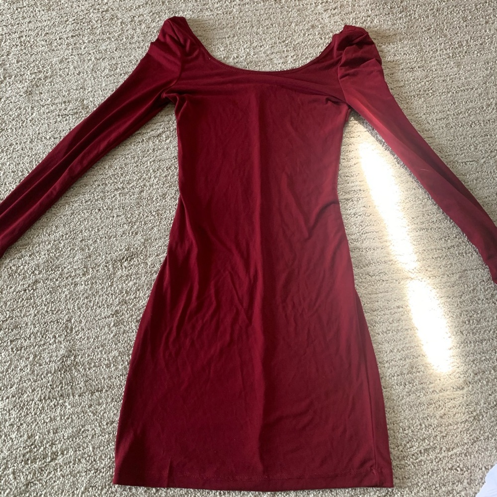 Long sleeve body con dress
